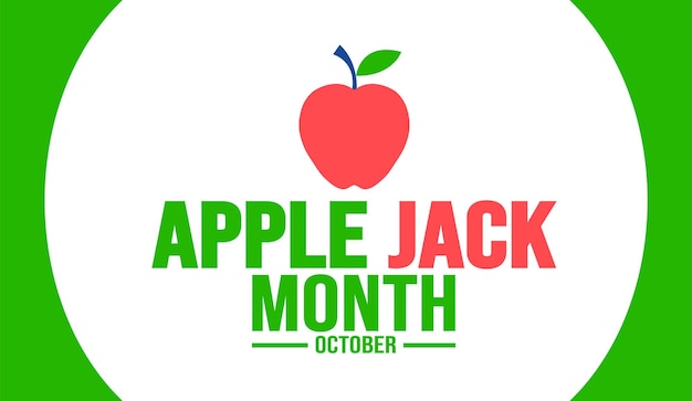 Octubre es la plantilla de fondo del Mes de Apple Jack Tarjeta de cartel de banner de fondo de concepto de vacaciones