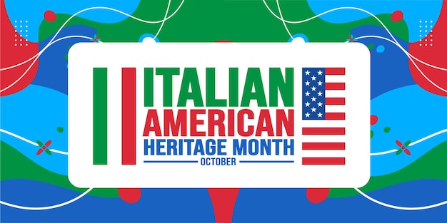 Vector octubre es la plantilla de fondo del mes de la herencia italiana americana banner de fondo del concepto de vacaciones