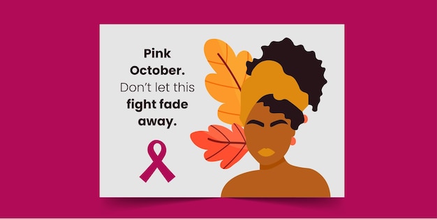 Octubre rosa No dejes que esta lucha se desvanezca - Tarjeta de cáncer de mama para mujeres africanas