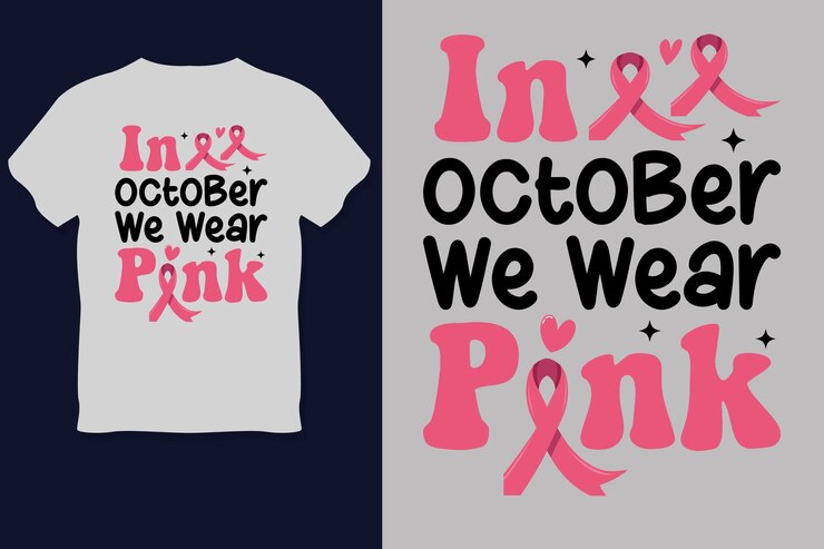 En octubre usamos el diseño de camiseta rosa más