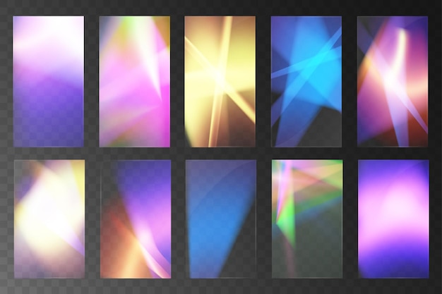 Óculos de luz de cristal con efecto de reflexión del arco iris