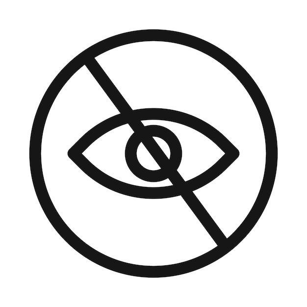 Ocultar el icono Logotipo del vector de arte de línea negra