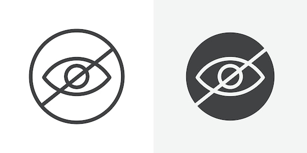 Ocultar el icono del signo vectorial del contorno