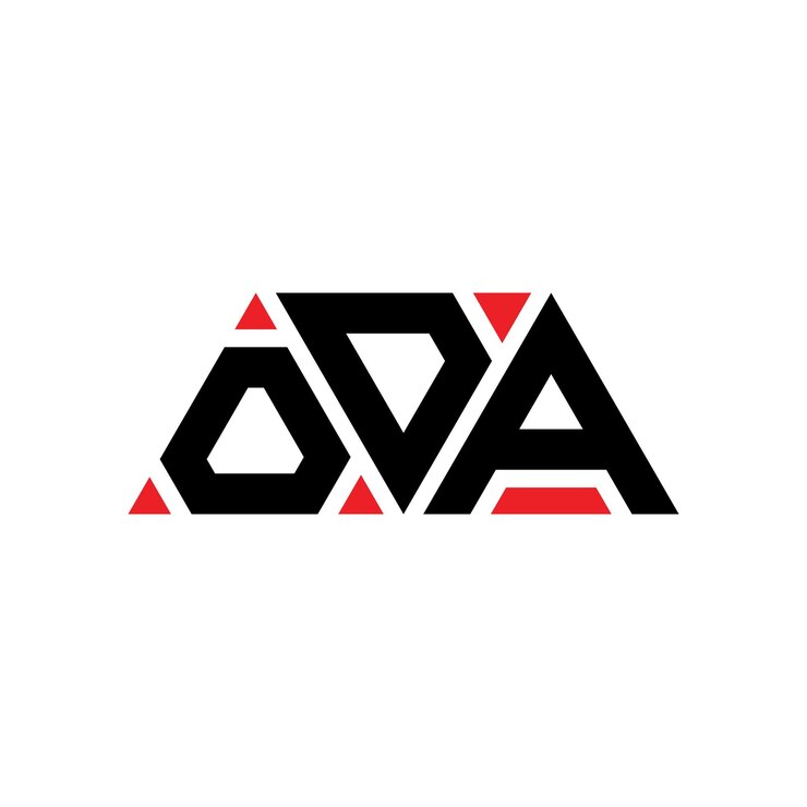 Vector oda triángulo letra diseño de logotipo con forma de triángulo oda logotipo de diseño de triángulos monograma oda modelo de logotipo vectorial triángulo de oda con color rojo logotipo triangular oda sencillo elegante y lujoso logotipo oda