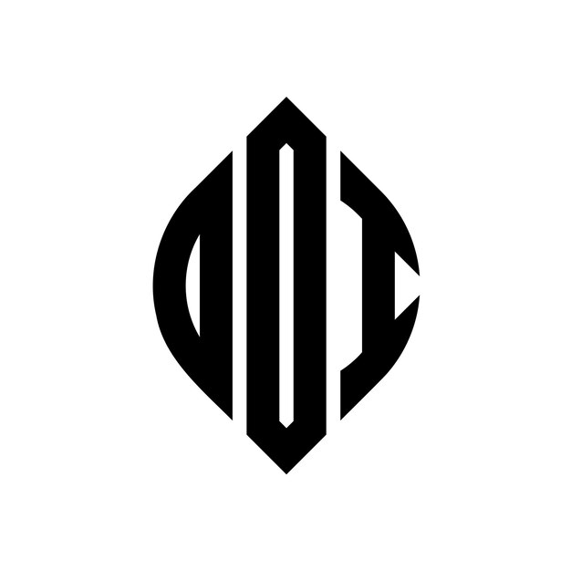 ODI diseño de logotipo de letra de círculo con forma de círculo y elipse ODI letras de elipse con estilo tipográfico Las tres iniciales forman un logotipo de círculo ODI círculo emblema monograma abstracto letra marca vector