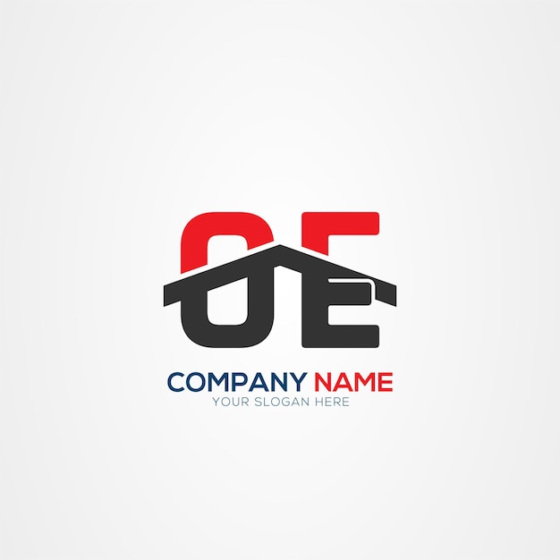 OE o EO Creative Modern Letters Elemento de diseño del logotipo