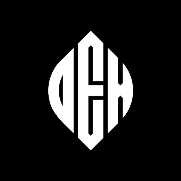 OEX diseño de logotipo de letra de círculo con forma de círculo y elipse OEX letras de elipse con estilo tipográfico Las tres iniciales forman un logotipo de círculo OEX emblema de círculo Monograma abstracto letra marca vector
