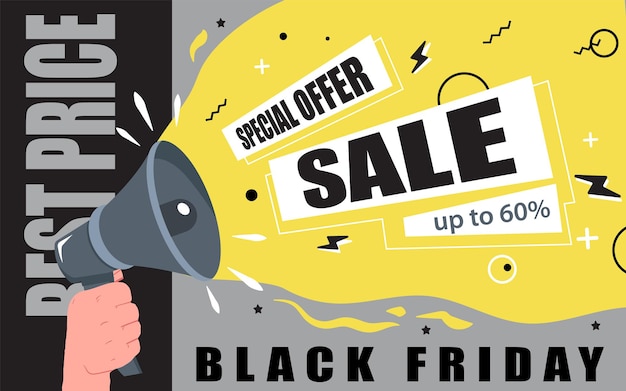 Oferta de Black Friday hasta un 60 por ciento de oferta especial