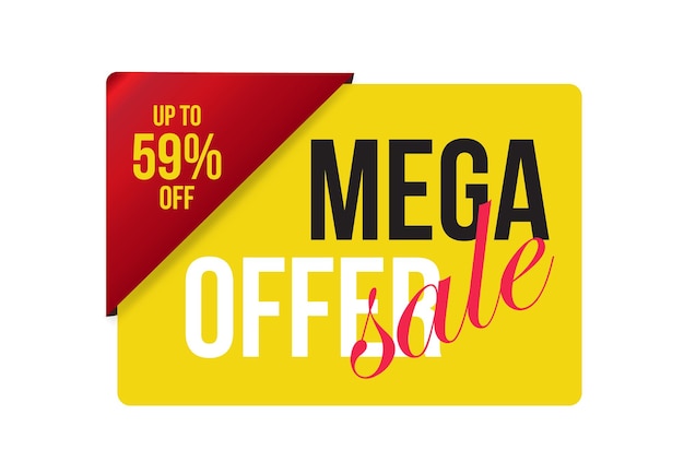 Oferta de descuento Vintage Ribbon Sticker Banner Vector de diseño
