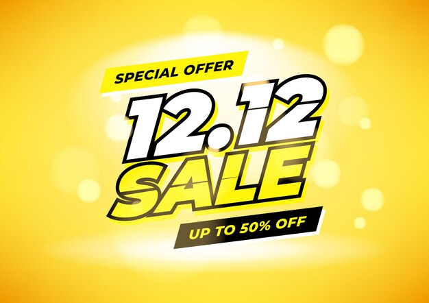 Oferta especial 12.12 Cartel de venta de día de compras o diseño de volante.