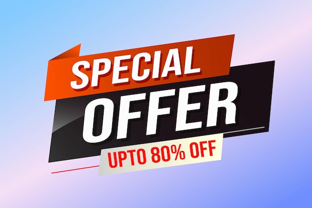 Oferta especial concepto de palabra ilustración vectorial rojo moderno estilo futurista 3d para página de inicio