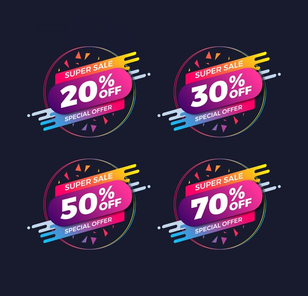 Oferta especial conjunto de plantillas de venta. Venta de banner. promoción de compras ilustración vectorial
