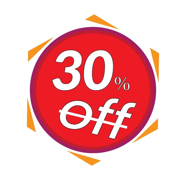 Una oferta especial con un descuento del 30 por ciento en el logotipo del vector.