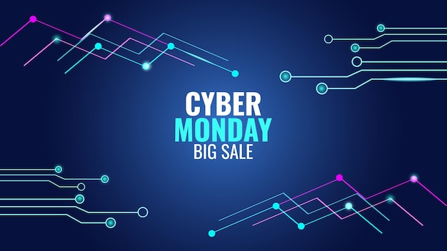 Oferta especial de descuento en los anuncios de venta del lunes cibernético