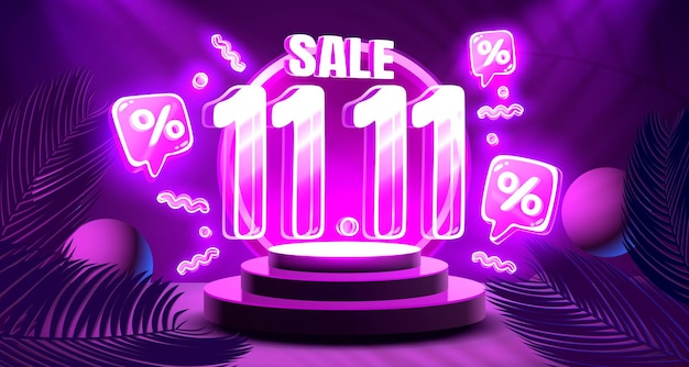 Oferta especial día de compras 1111 cartel de marketing Vector