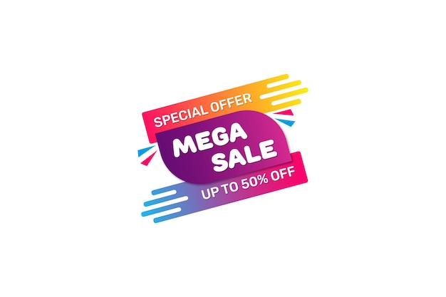 Oferta especial diseño de promoción de mega venta.