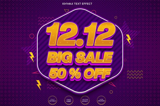 Oferta especial efecto de texto editable 3d Vector Premium con fondo