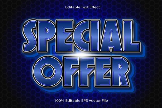 Oferta especial Efecto de texto editable Estilo de gradiente de dibujos animados en relieve