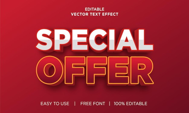 Oferta especial efecto de texto editable con vector premium