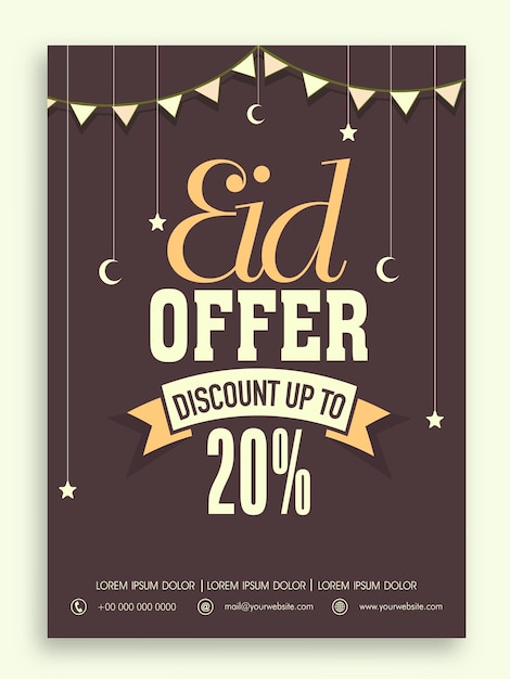 Oferta especial de eid venta de volante vector ilustración