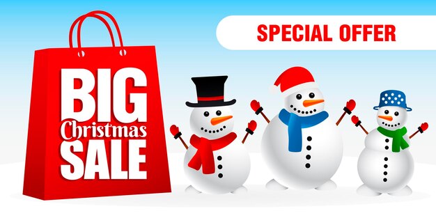 Oferta especial gran banner de venta de navidad