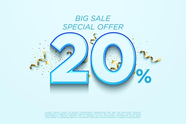 oferta especial de gran venta con elegante decoración de lazo de cinta dorada.
