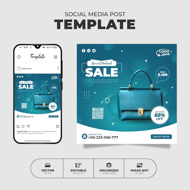 Oferta especial Producto de gran venta Plantilla de publicación de Instagram en redes sociales