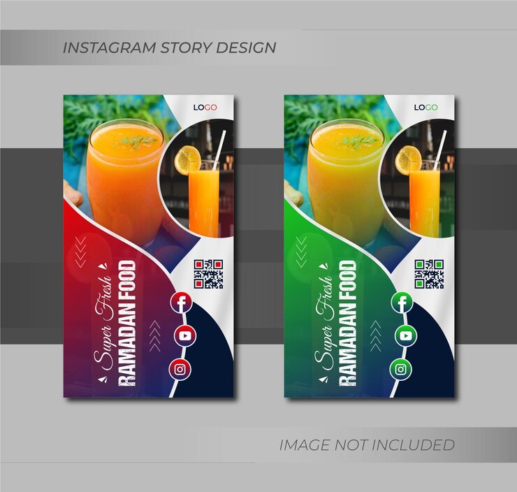 Oferta especial de ramadán menú de comida de restaurante diseño de plantilla de historias de instagram o facebook