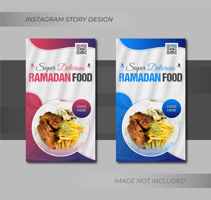 Oferta especial de ramadán menú de comida de restaurante diseño de plantilla de historias de instagram o facebook