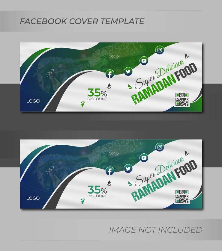 Oferta especial de ramadán menú de comida del restaurante portada de facebook o diseño de plantilla de banner web