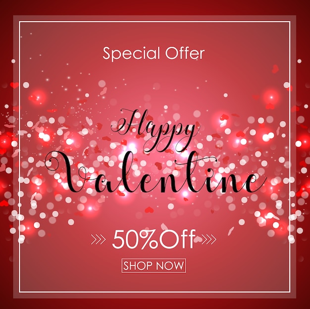 Vector oferta especial de san valentín