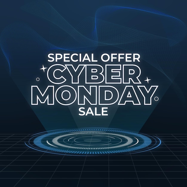 Oferta especial de venta del lunes cibernético Poster con diseño futurista
