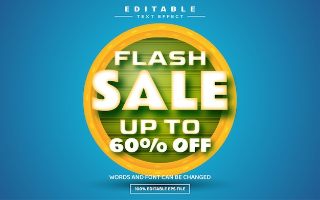 Oferta flash de hasta 60 de descuento en plantilla de efecto de texto editable en 3D