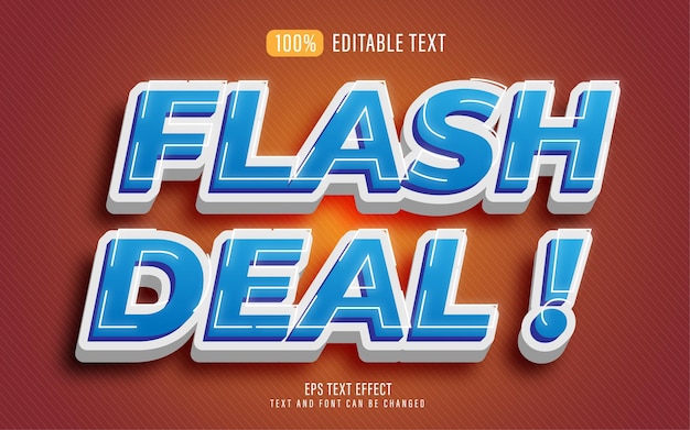 Vector oferta flash de efecto de texto editable