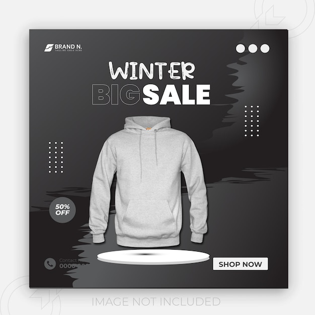Oferta de moda de invierno y diseño de banner de paquete o redes sociales para bebés lindos