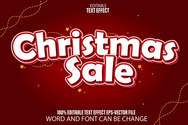 Oferta De Navidad Efecto De Texto Editable Estilo De Dibujos Animados