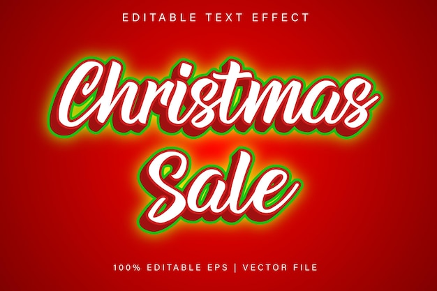Oferta De Navidad Efecto De Texto Editable Estilo De Dibujos Animados