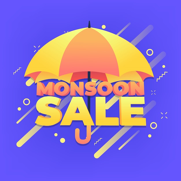 Oferta de oferta especial de monzón hasta 50% de descuento en banner.