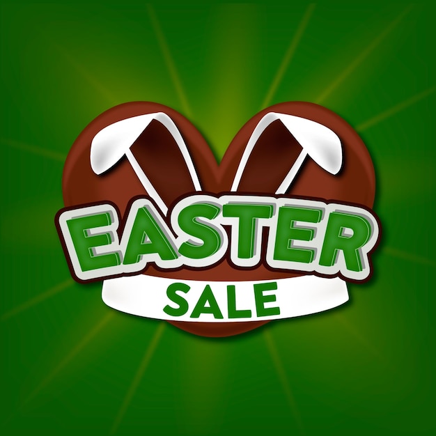 Oferta de pascua feliz verde con composición de Brasil de chocolate de corazón