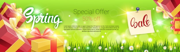 Oferta de primavera compras oferta especial holiday banner