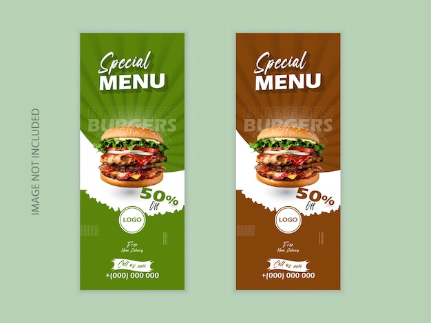 Vector oferta de súper hamburguesas y diseño de banner promocional
