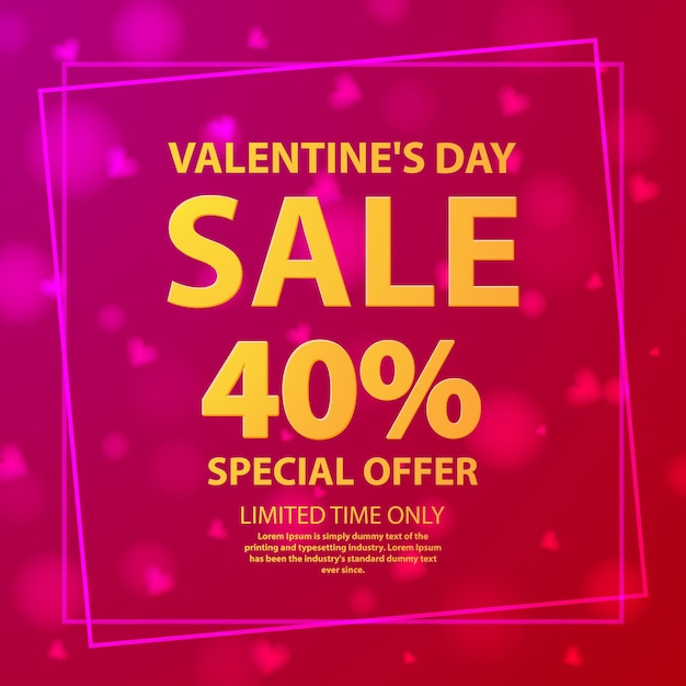 Vector oferta de venta del día de san valentín.