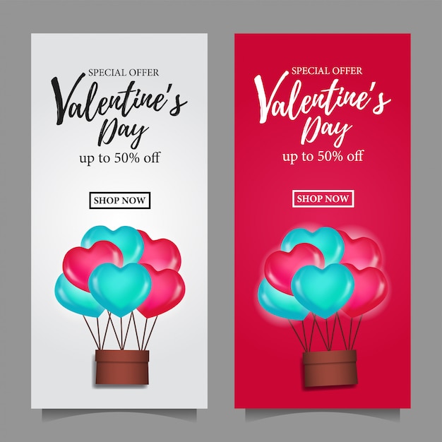 Vector oferta de venta de día de san valentín.