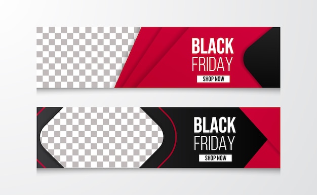 Vector oferta de venta moderna plantilla de banner de viernes negro de descuento