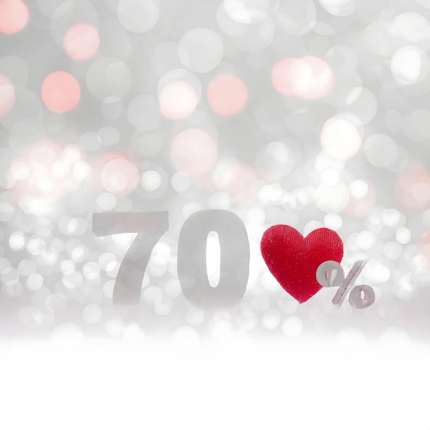 Oferta de venta de San Valentín del 30 al 70 por ciento de descuento en el precio de descuento banner vectorial editable