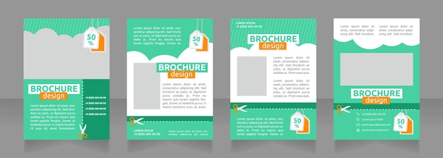 Oferta de viaje de verano con recorte de cupón diseño de folleto en blanco Conjunto de plantillas con espacio de copia para texto Colección de informes corporativos prefabricados Editable 4 páginas en papel Ubuntu Bold Fuentes regulares utilizadas