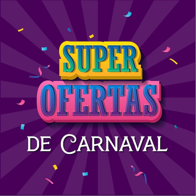 Vector ofertas del carnaval para campaña de tiendas generales en brasil vector gratuito