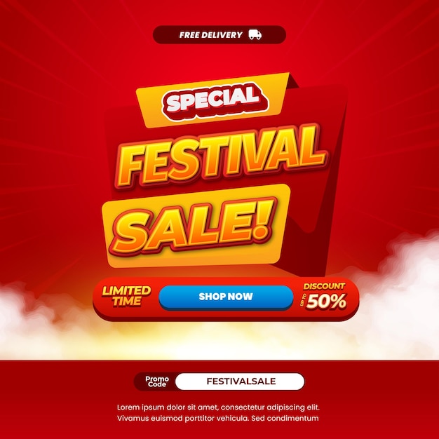 Las ofertas de descuento del festival Gradiente rojo Insignia de etiqueta linda Banner pop