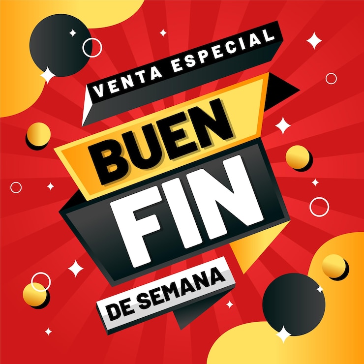 Vector ofertas especiales ventas mexicanas anuales puntos negros y dorados
