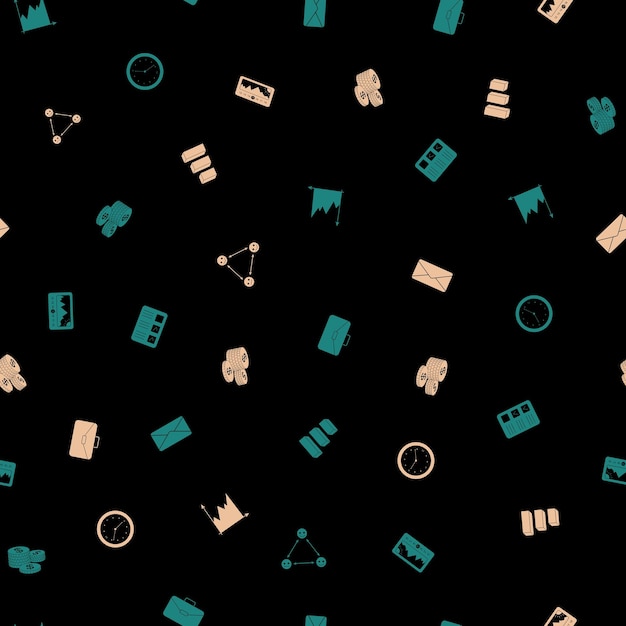 Office Business dibujos a mano alzada de patrones sin fisuras Patrón de negocios en estilo doodle Diseño de garabatos de elementos dibujados a mano para fondos de pantalla que envuelven estampados textiles fondos Ilustración vectorial